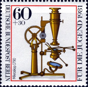 1790年頃の顕微鏡 1981年西ベルリン発行